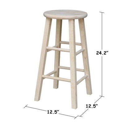 International Concepts - Round Top Stool - 24inSH - 1S-524 veiw 2
