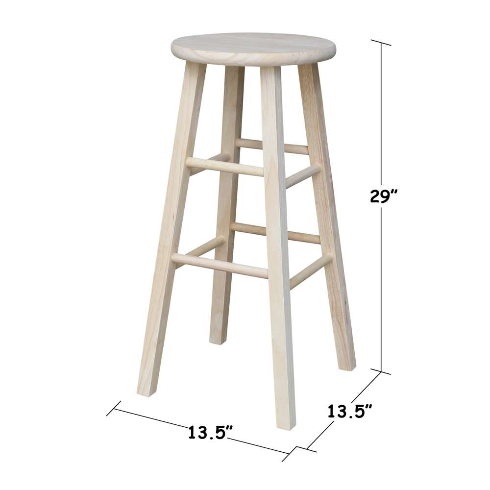 International Concepts - Round Top Stool - 29inSH - 1S-530 veiw 2