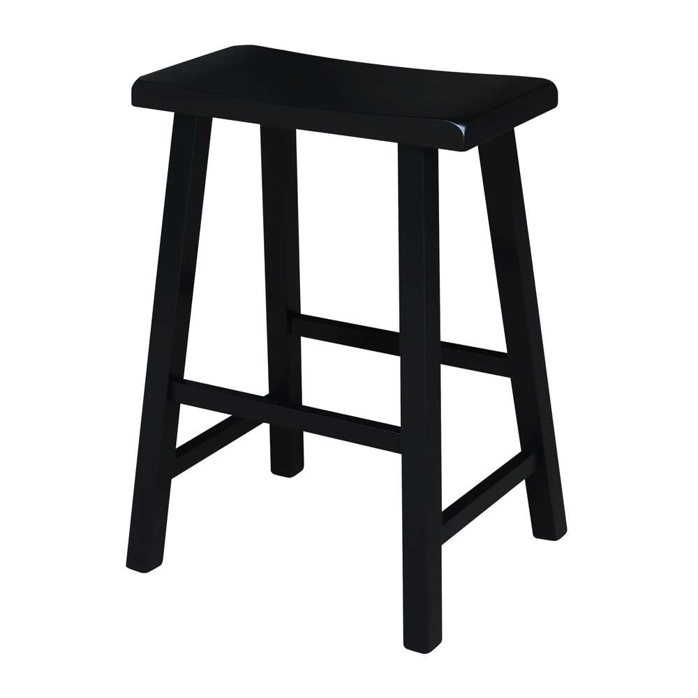 International Concepts - Saddle Seat Stool - 24in in Black Finish - 1S37-682 veiw 1