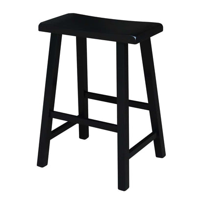International Concepts - Saddle Seat Stool - 24in in Black Finish - 1S37-682 veiw 1