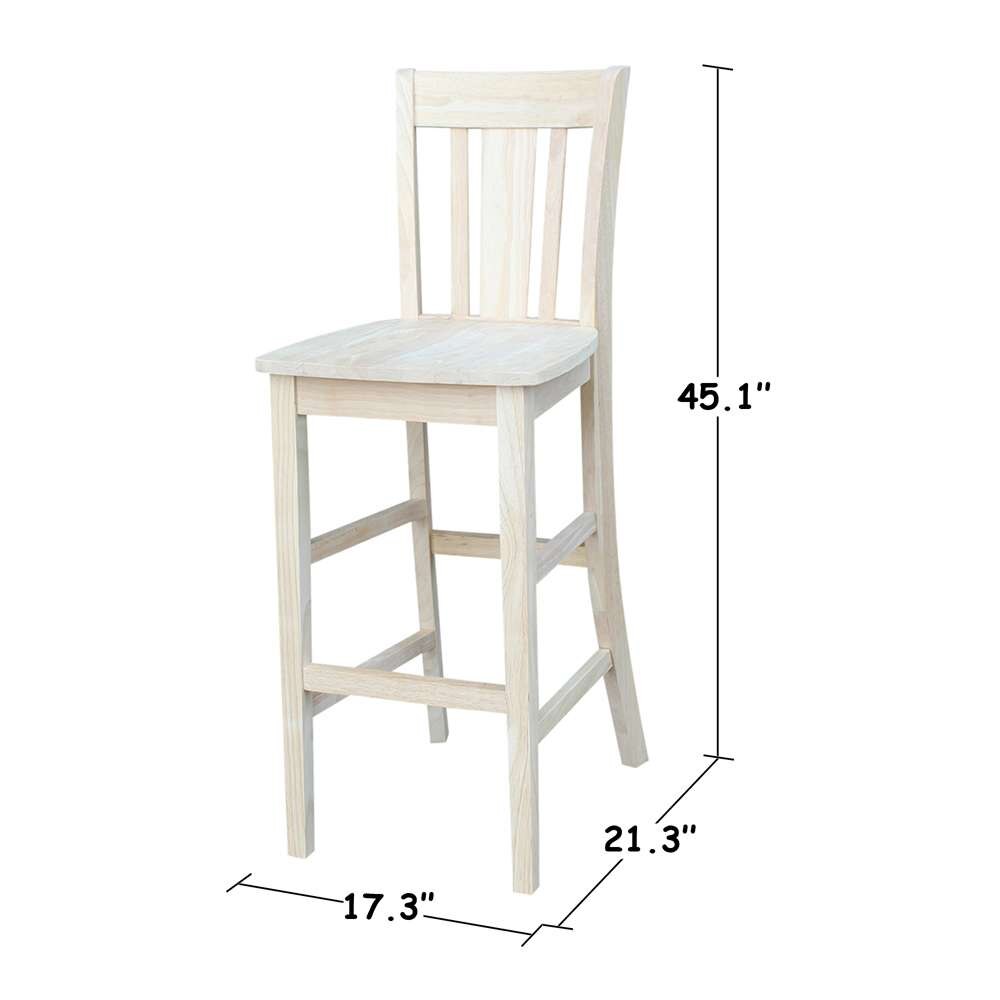 International Concepts - San Remo Bar Height Stool - 30.inSH - S-103 veiw 3
