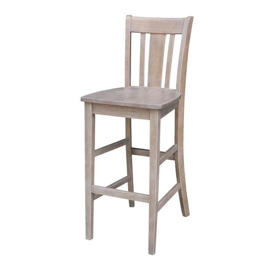 International Concepts - San Remo Bar Height Stool - 30inSH in Washed Gray Taupe Finish - S09-103 veiw 1