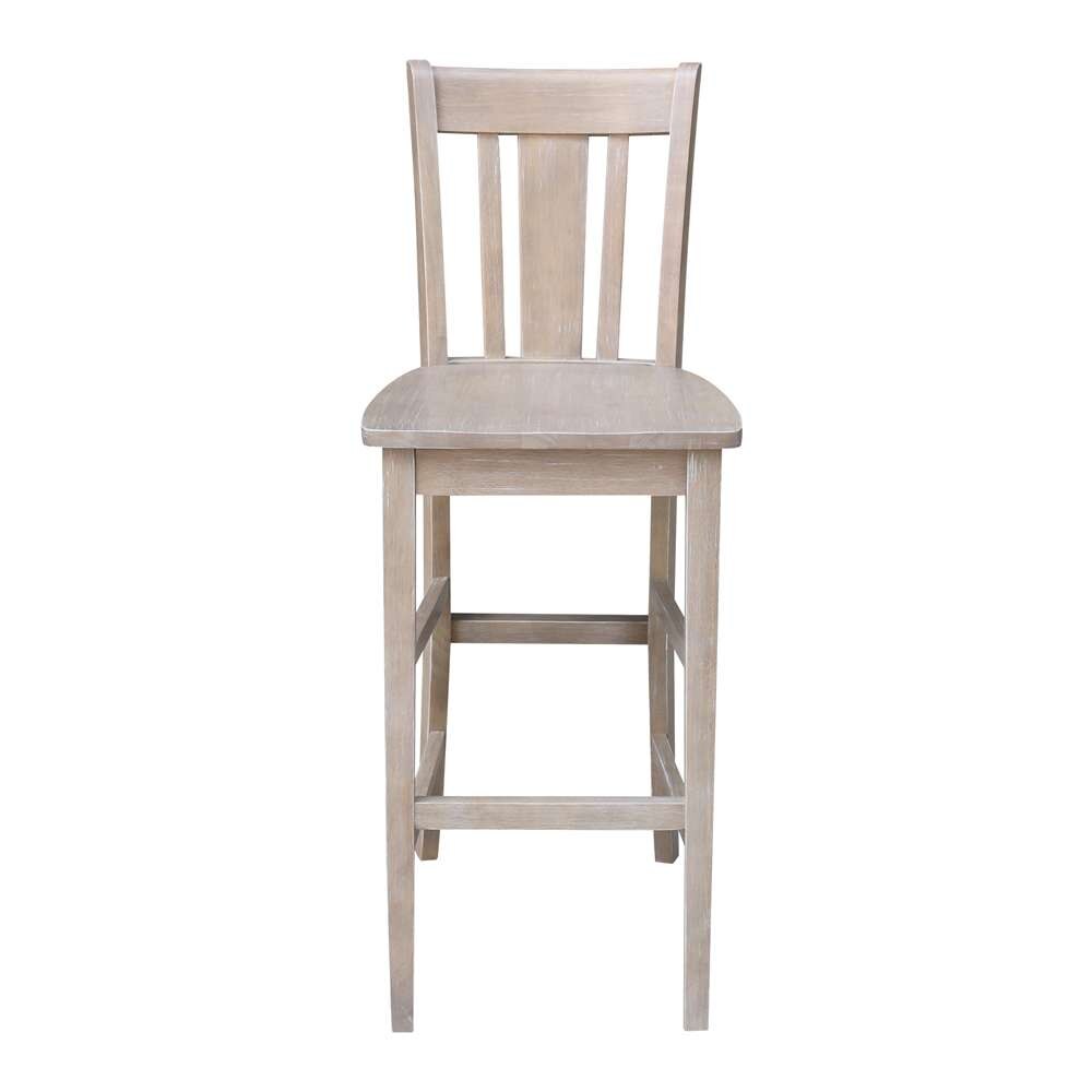International Concepts - San Remo Bar Height Stool - 30inSH in Washed Gray Taupe Finish - S09-103 veiw 5