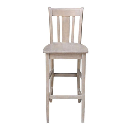 International Concepts - San Remo Bar Height Stool - 30inSH in Washed Gray Taupe Finish - S09-103 veiw 5