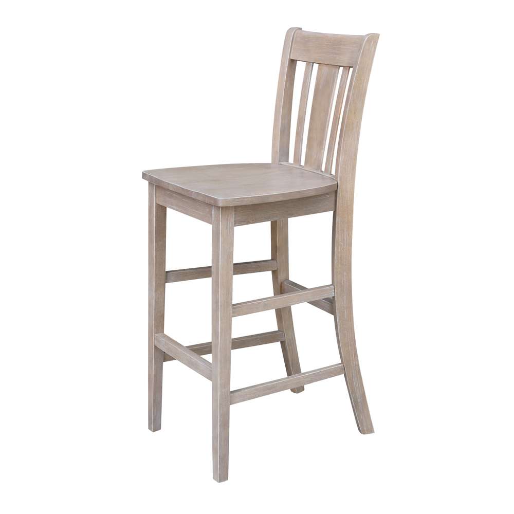 International Concepts - San Remo Bar Height Stool - 30inSH in Washed Gray Taupe Finish - S09-103 veiw 6