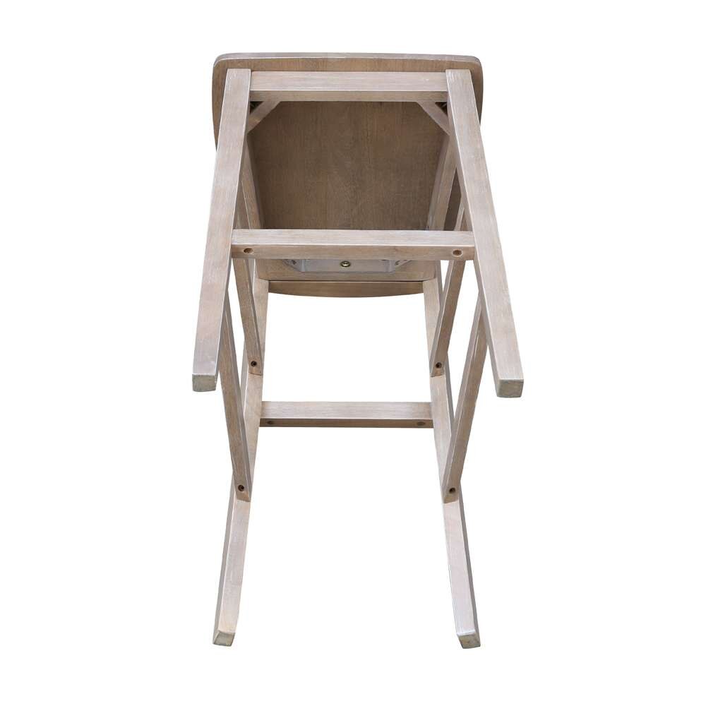 International Concepts - San Remo Bar Height Stool - 30inSH in Washed Gray Taupe Finish - S09-103 veiw 7