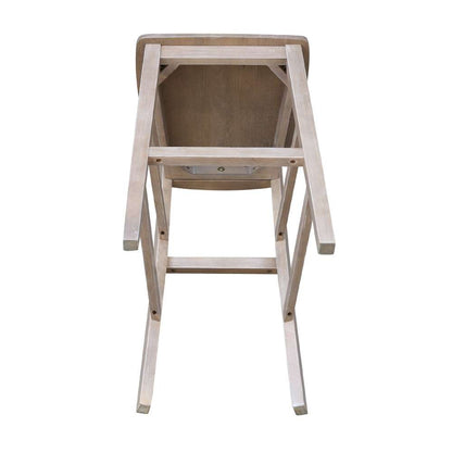 International Concepts - San Remo Bar Height Stool - 30inSH in Washed Gray Taupe Finish - S09-103 veiw 7