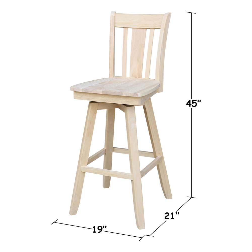 International Concepts - San Remo Bar Height Stool - 30inSH - S-103SW veiw 3