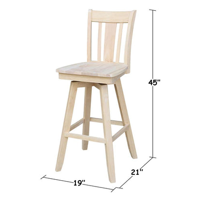 International Concepts - San Remo Bar Height Stool - 30inSH - S-103SW veiw 3