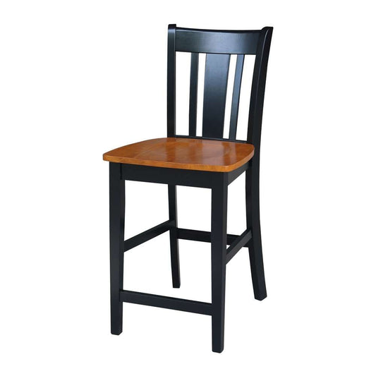 International Concepts - San Remo Counter Height Stool - 24inSH in Black / Cherry Finish - S57-102 veiw 1
