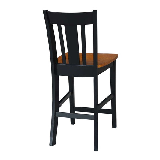 International Concepts - San Remo Counter Height Stool - 24inSH in Black / Cherry Finish - S57-102 veiw 2