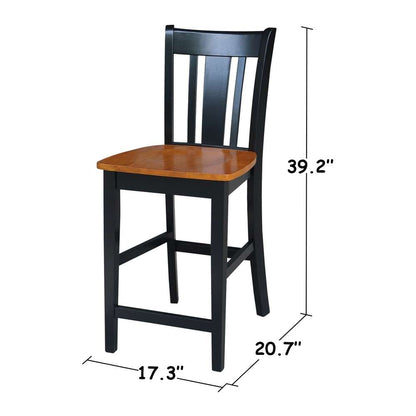 International Concepts - San Remo Counter Height Stool - 24inSH in Black / Cherry Finish - S57-102 veiw 3