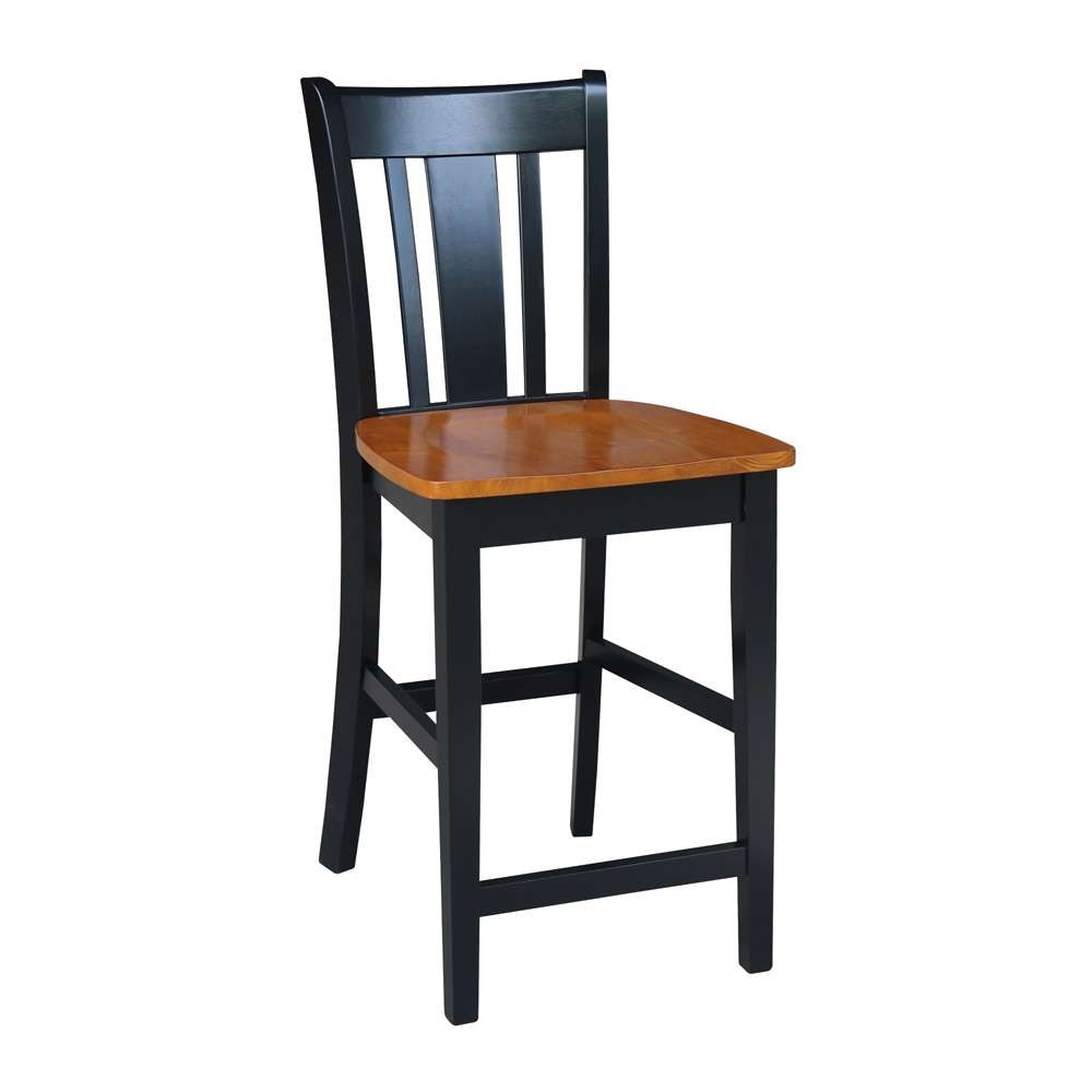 International Concepts - San Remo Counter Height Stool - 24inSH in Black / Cherry Finish - S57-102 veiw 4