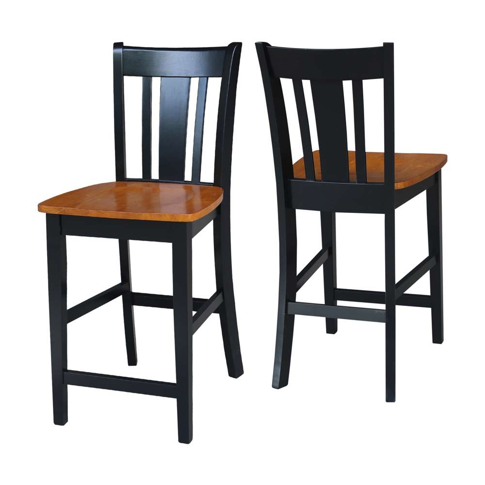 International Concepts - San Remo Counter Height Stool - 24inSH in Black / Cherry Finish - S57-102 veiw 5