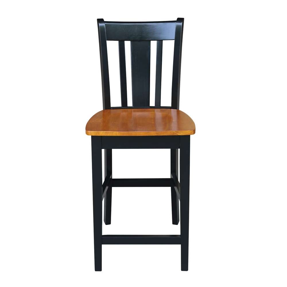 International Concepts - San Remo Counter Height Stool - 24inSH in Black / Cherry Finish - S57-102 veiw 6