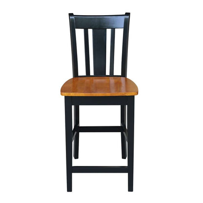 International Concepts - San Remo Counter Height Stool - 24inSH in Black / Cherry Finish - S57-102 veiw 6