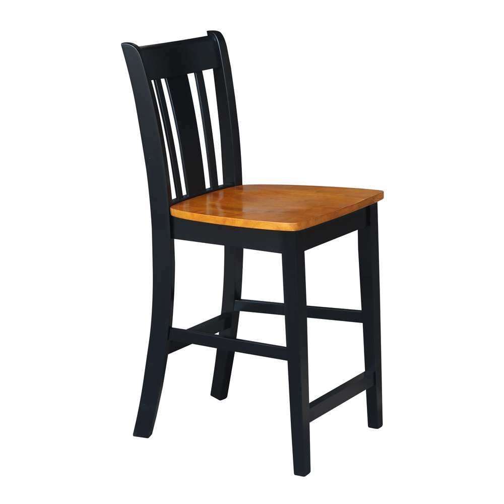 International Concepts - San Remo Counter Height Stool - 24inSH in Black / Cherry Finish - S57-102 veiw 7