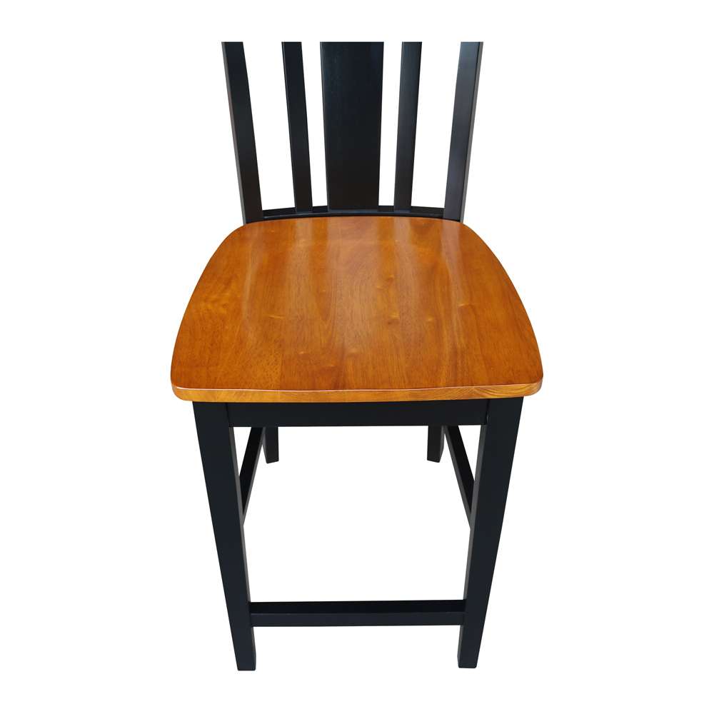 International Concepts - San Remo Counter Height Stool - 24inSH in Black / Cherry Finish - S57-102 veiw 9