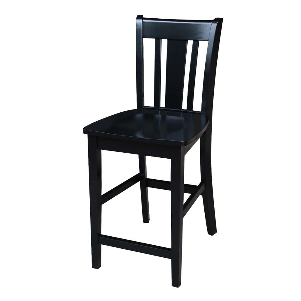 International Concepts - San Remo Counter Height Stool - 24inSH in Black Finish - S46-102 veiw 1