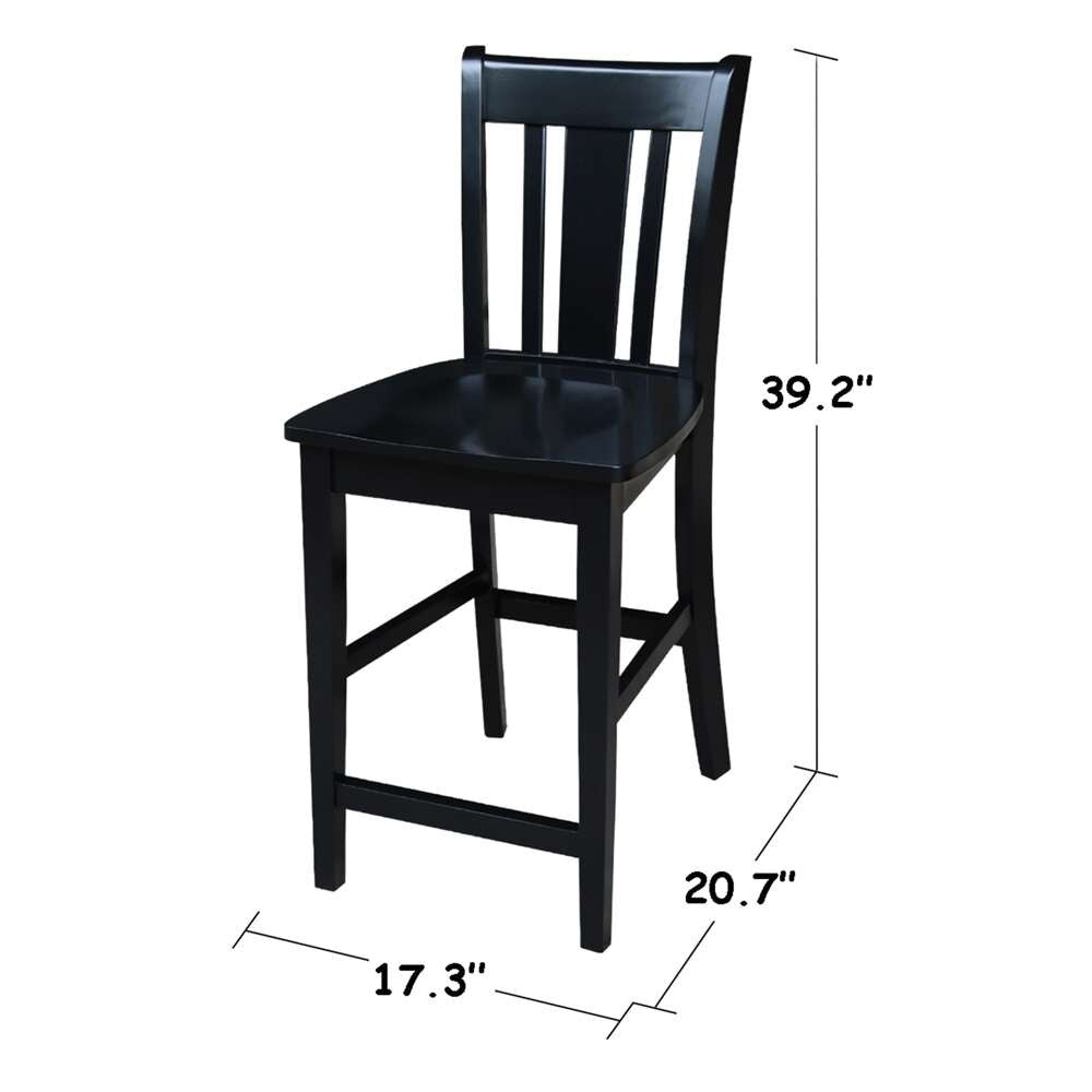 International Concepts - San Remo Counter Height Stool - 24inSH in Black Finish - S46-102 veiw 3