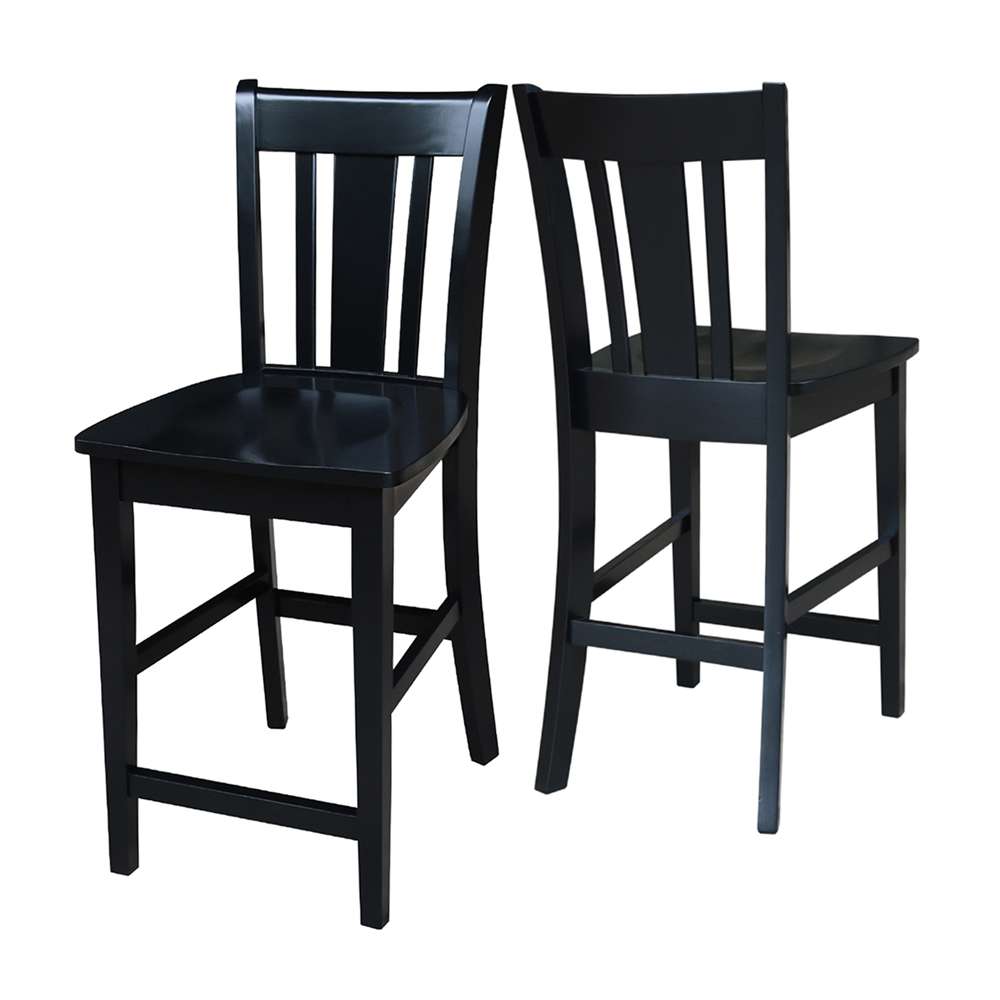 International Concepts - San Remo Counter Height Stool - 24inSH in Black Finish - S46-102 veiw 4
