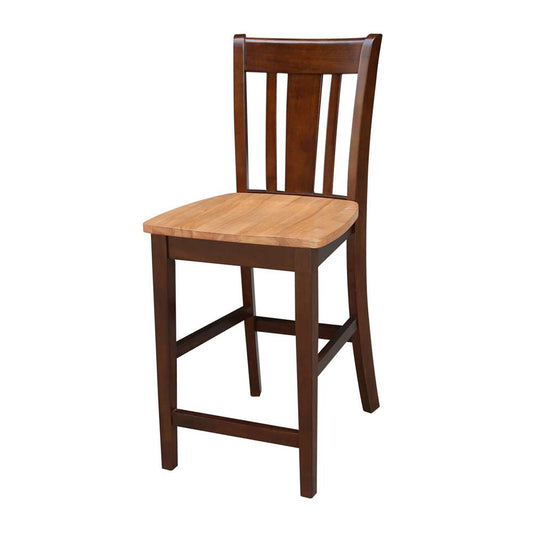 International Concepts - San Remo Counter Height Stool - 24inSH in Cinnemon/Espresso Finish - S58-102 veiw 1