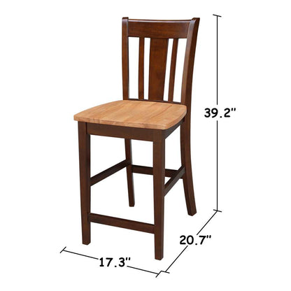 International Concepts - San Remo Counter Height Stool - 24inSH in Cinnemon/Espresso Finish - S58-102 veiw 3