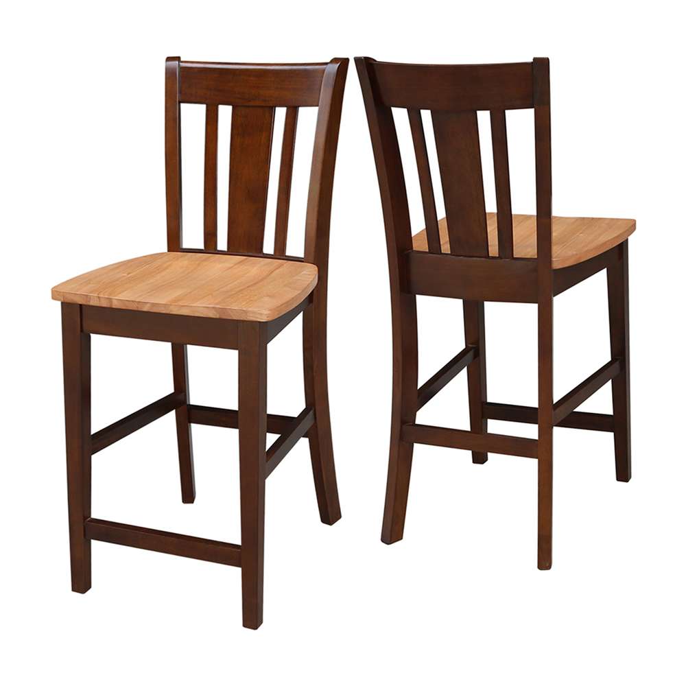 International Concepts - San Remo Counter Height Stool - 24inSH in Cinnemon/Espresso Finish - S58-102 veiw 4