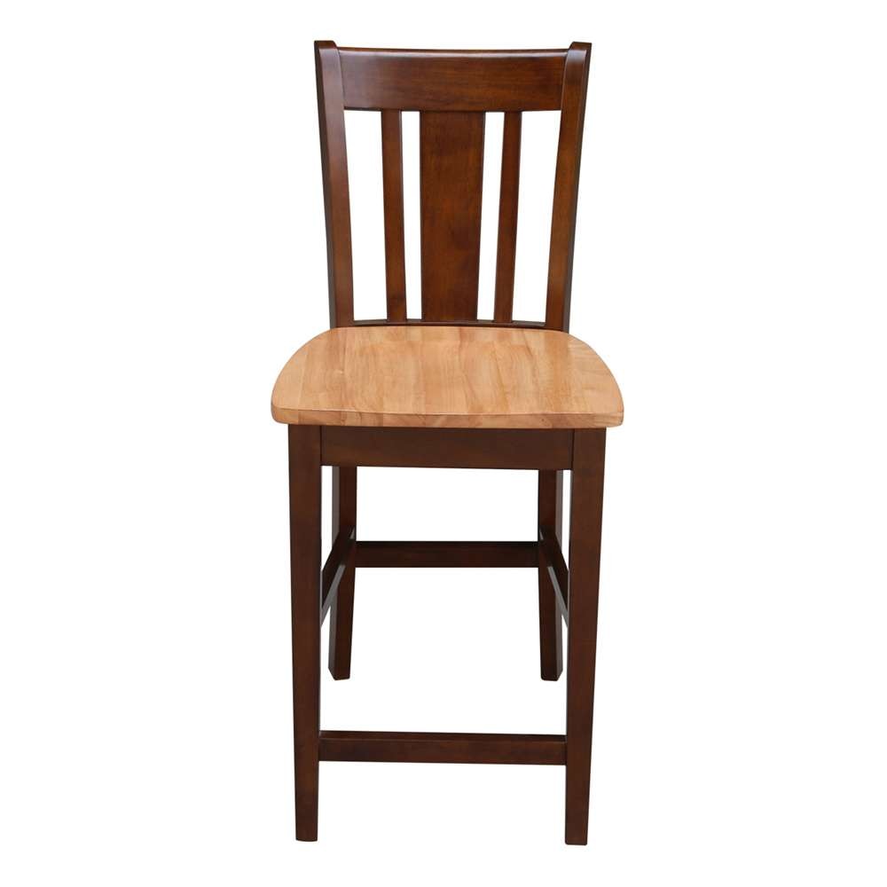 International Concepts - San Remo Counter Height Stool - 24inSH in Cinnemon/Espresso Finish - S58-102 veiw 5