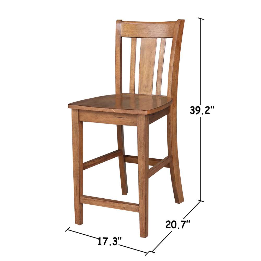 International Concepts - San Remo Counter Height Stool - 24inSH in Distressed Oak Finish - S42-102 veiw 3
