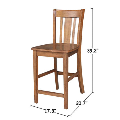 International Concepts - San Remo Counter Height Stool - 24inSH in Distressed Oak Finish - S42-102 veiw 3