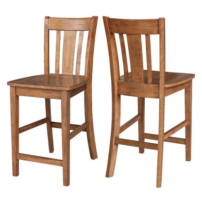 International Concepts - San Remo Counter Height Stool - 24inSH in Distressed Oak Finish - S42-102 veiw 5
