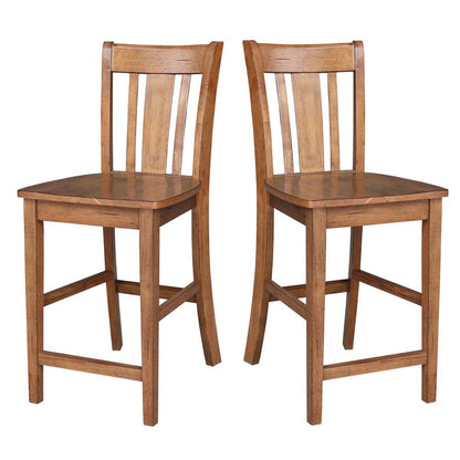 International Concepts - San Remo Counter Height Stool - 24inSH in Distressed Oak Finish - S42-102 veiw 8