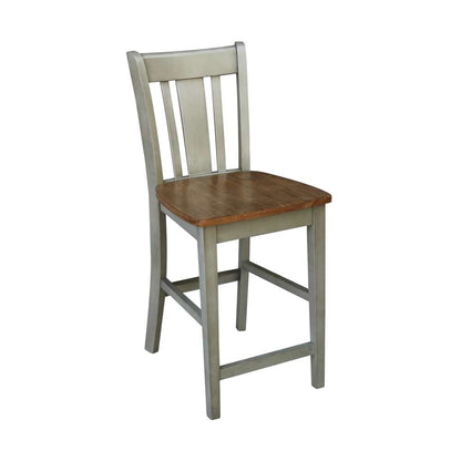 International Concepts - San Remo Counter Height Stool - 24inSH in Hickory/Stone Finish - S41-102 veiw 4
