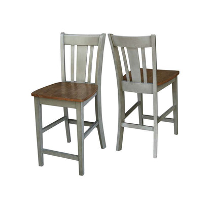 International Concepts - San Remo Counter Height Stool - 24inSH in Hickory/Stone Finish - S41-102 veiw 5