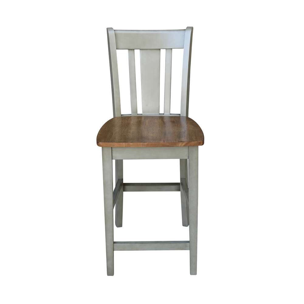 International Concepts - San Remo Counter Height Stool - 24inSH in Hickory/Stone Finish - S41-102 veiw 6