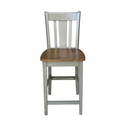 International Concepts - San Remo Counter Height Stool - 24inSH in Hickory/Stone Finish - S41-102 veiw 6