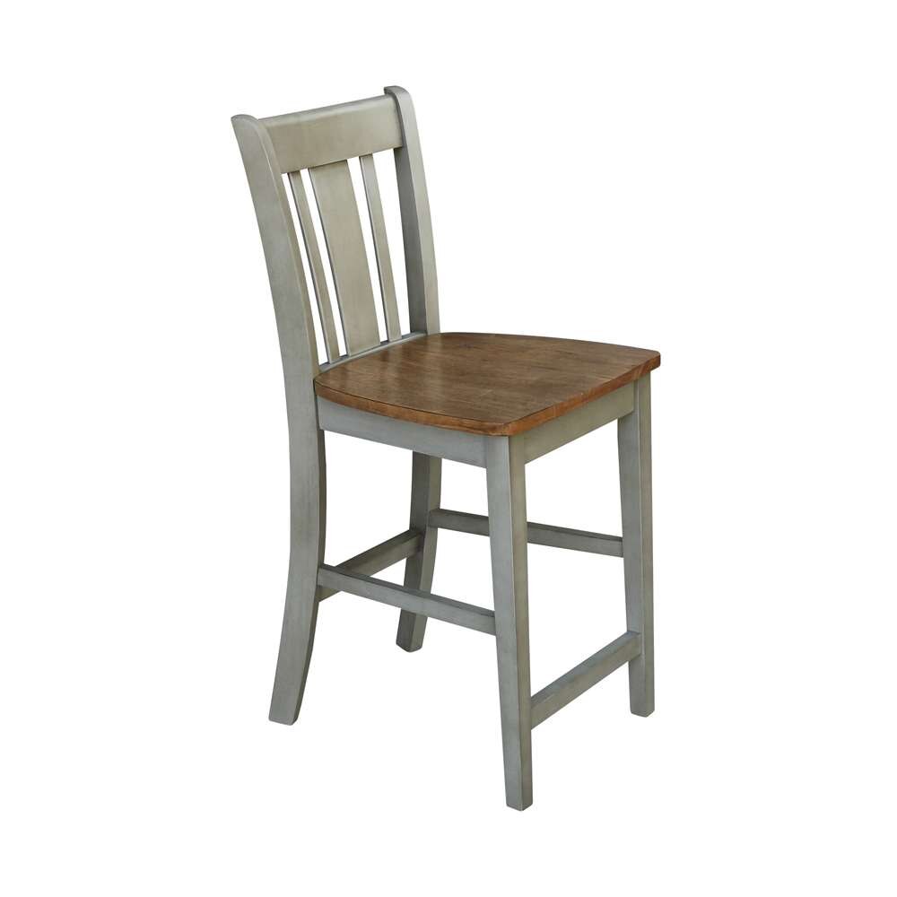 International Concepts - San Remo Counter Height Stool - 24inSH in Hickory/Stone Finish - S41-102 veiw 7