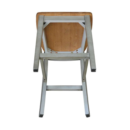 International Concepts - San Remo Counter Height Stool - 24inSH in Hickory/Stone Finish - S41-102 veiw 8