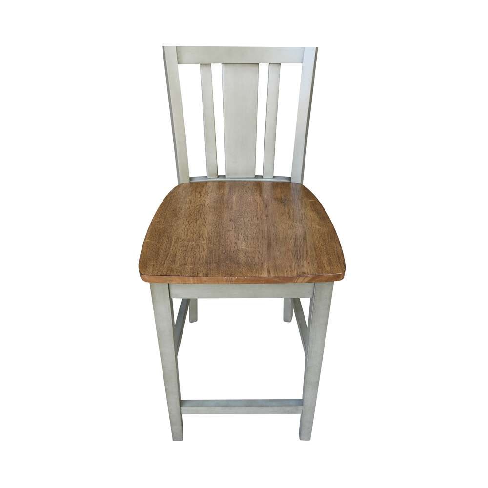 International Concepts - San Remo Counter Height Stool - 24inSH in Hickory/Stone Finish - S41-102 veiw 9