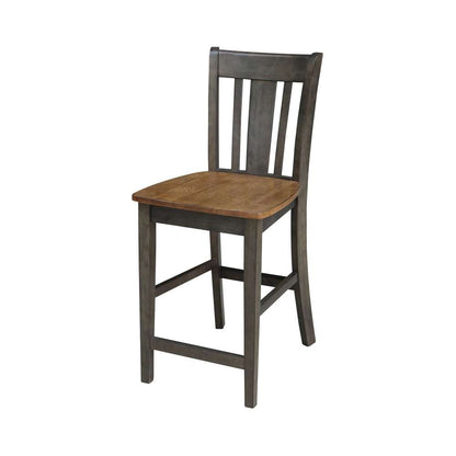 International Concepts - San Remo Counter Height Stool - 24inSH in Hickory/Washed Coal Finish - S45-102 veiw 1