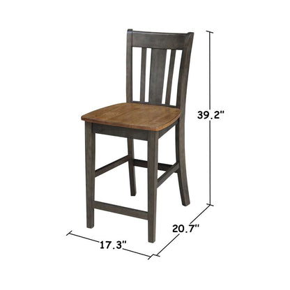International Concepts - San Remo Counter Height Stool - 24inSH in Hickory/Washed Coal Finish - S45-102 veiw 3
