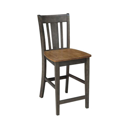 International Concepts - San Remo Counter Height Stool - 24inSH in Hickory/Washed Coal Finish - S45-102 veiw 4