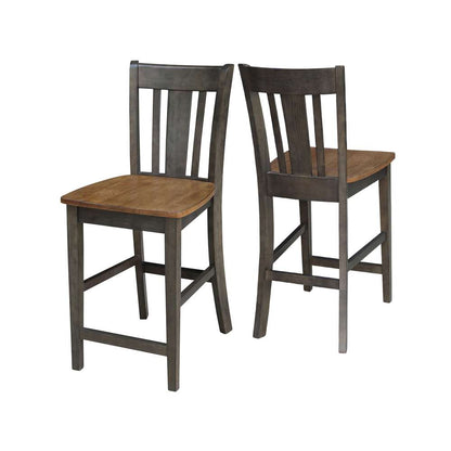 International Concepts - San Remo Counter Height Stool - 24inSH in Hickory/Washed Coal Finish - S45-102 veiw 5