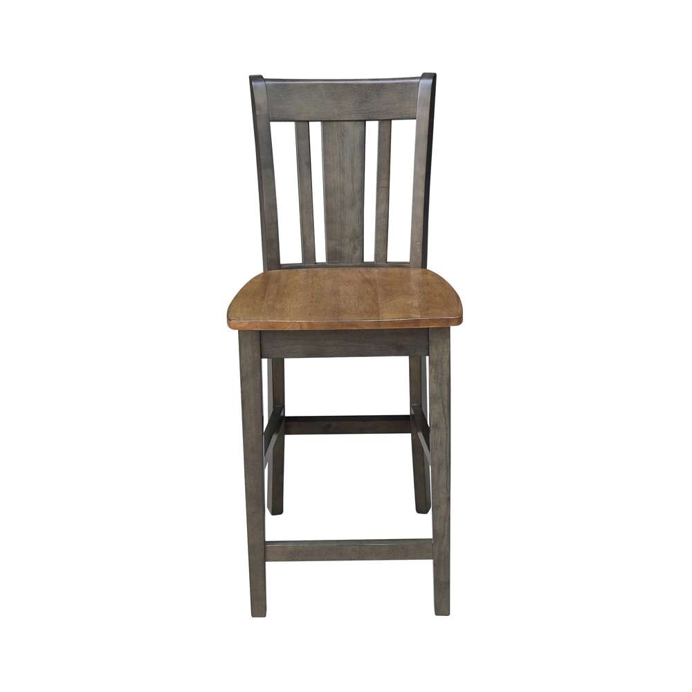 International Concepts - San Remo Counter Height Stool - 24inSH in Hickory/Washed Coal Finish - S45-102 veiw 6