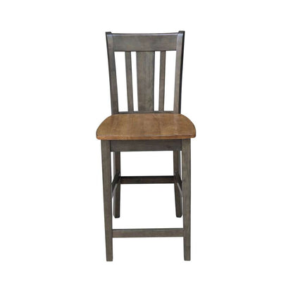 International Concepts - San Remo Counter Height Stool - 24inSH in Hickory/Washed Coal Finish - S45-102 veiw 6