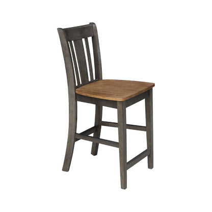 International Concepts - San Remo Counter Height Stool - 24inSH in Hickory/Washed Coal Finish - S45-102 veiw 7