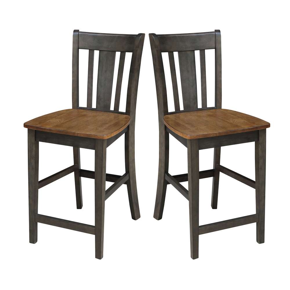International Concepts - San Remo Counter Height Stool - 24inSH in Hickory/Washed Coal Finish - S45-102 veiw 8