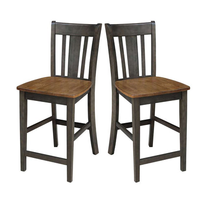 International Concepts - San Remo Counter Height Stool - 24inSH in Hickory/Washed Coal Finish - S45-102 veiw 8