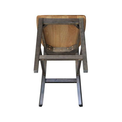 International Concepts - San Remo Counter Height Stool - 24inSH in Hickory/Washed Coal Finish - S45-102 veiw 9